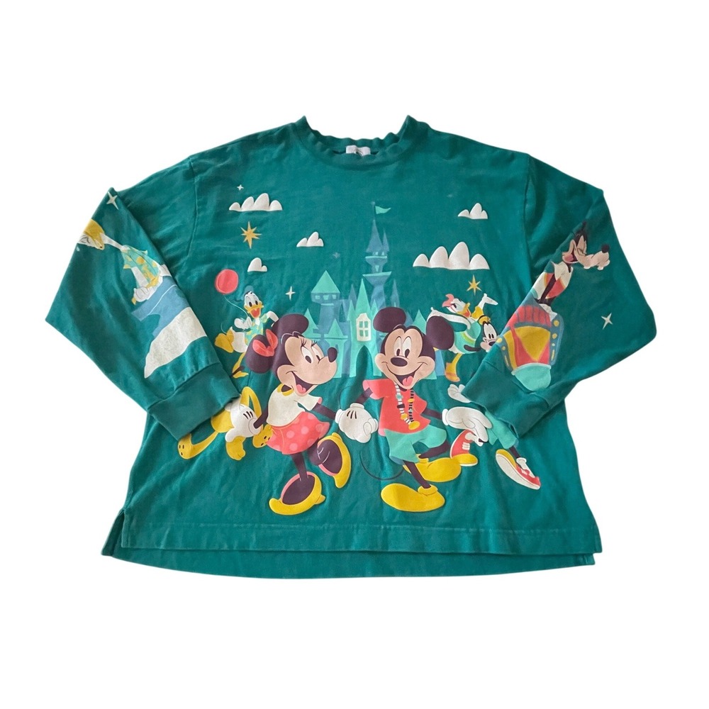 Disney Parks Mickey Minnie Walt Disney World Spirit Jersey Teal Green Large